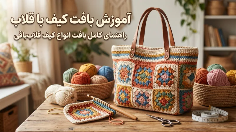راهنمای تخصصی و جامع «آموزش بافت کیف با قلاب | راهنمای کامل بافت انواع کیف قلاب‌بافی» | اصول، ابزارها و فوت‌وفن‌های کلیدی
